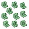 10Pcs Green 5.08mm Pitch 3P Pluggable Teminal Blocks Connector Socket view 1