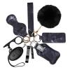 Safety Keychain Set for Women and Kids,Personal Safety Alarm,Soft Pom Pom and Whistle (Black) view 1