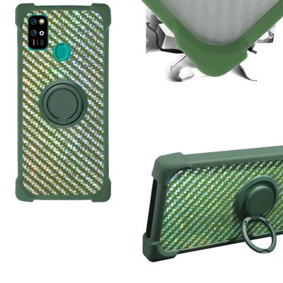 Case for Aligator S6500 Duo Crystal Case Compatible with Aligator S6500 Duo Crystal Phone Case PC backplane + Silicone Soft Frame Cover [360 Metal Ring, Magnetic Car Mount] TZZH-LV