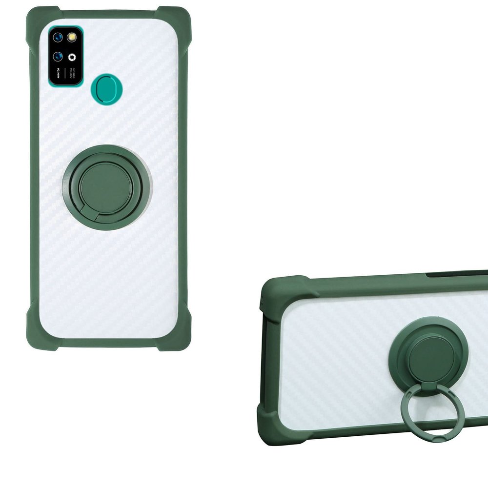Case for Aligator S6500 Duo Crystal Case Compatible with Aligator S6500 Duo Crystal Phone Case PC backplane + Silicone Soft Frame Cover [360 Metal Ring, Magnetic Car Mount] CSKB-LV