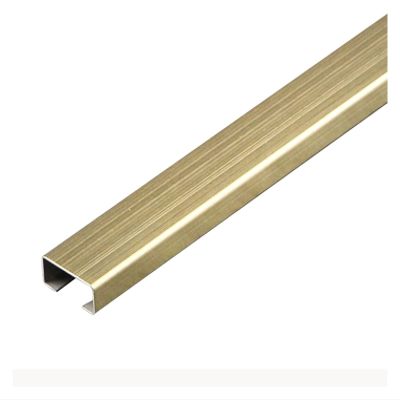 Stainless Steel Cable Trunking,Square Trunking,Sturdy,Anti-Stomping,1m Long,Mirror/Brushed Two Options,11 Colors,Suitable For Home,Office,Warehouse,Wall ( Color : Brushed Yellow Titanium , Size : 24*1