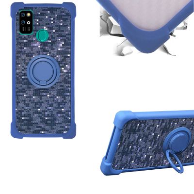Case for Aligator S6500 Duo Crystal Case Compatible with Aligator S6500 Duo Crystal Phone Case PC backplane + Silicone Soft Frame Cover [360 Metal Ring, Magnetic Car Mount] TZZH-LAN