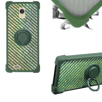 Case for Aligator S5520 Duo Case Compatible with Aligator S5520 Duo Phone Case PC backplane + Silicone Soft Frame Cover [360 Metal Ring, Magnetic Car Mount] TZZH-LV