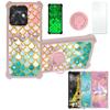 Case for Tecno Spark 10C Case Compatible with Tecno Spark 10C Phone Case Cover [with Tempered Glass Screen Protector][PC + TPU 2 in 1][Ring Support] [Gold Glitter+Luminous] JSF-YL view 1