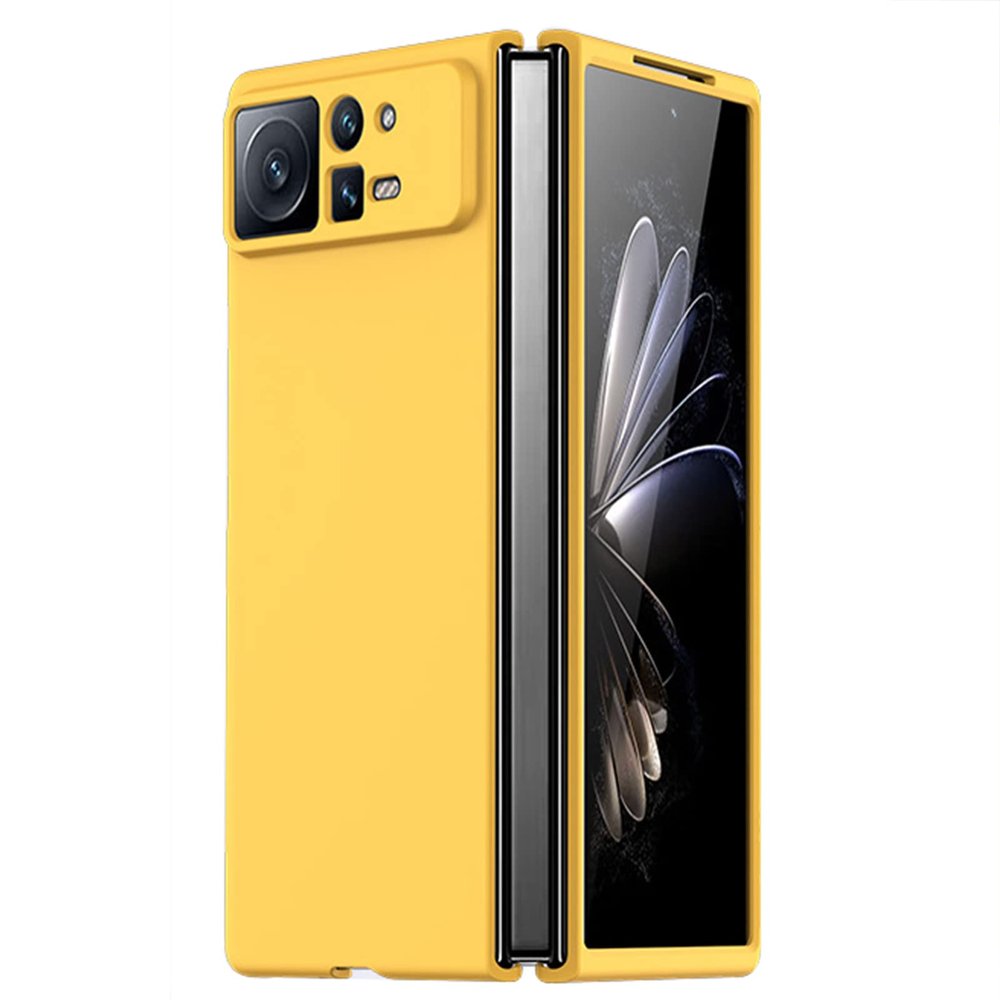DENSUL Case for Xiaomi Mix Fold2, Nano-Plated Coating Back Case Lens Protection,Ultra Thin PC All-Inclusive Folding Shockproof Dustproof Cover,Yellow
