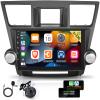 [2G+32G] Car Radio for Toyota Highlander 2009-2014, 10.1 inches Touch Screen Android Car Stereo, Carplay/Android Auto/1080P/Bluetooth/SWC + AHD Backup Camera + MIC view 1