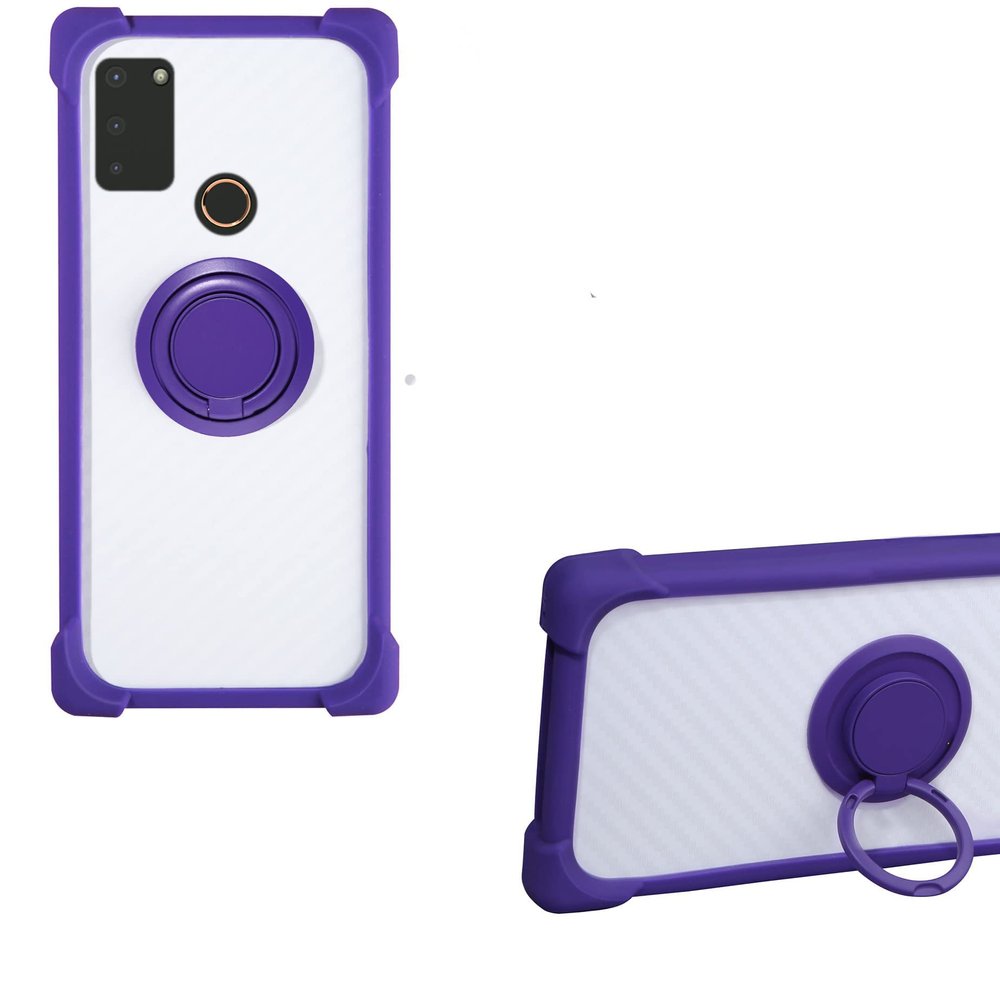 Case for Gigaset GS4 Senior Case Compatible with Gigaset GS4 Senior Phone Case PC backplane + Silicone Soft Frame Cover [360 Metal Ring, Magnetic Car Mount] CSKB-ZI