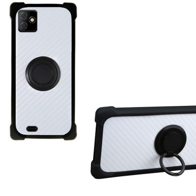 Case for Myphone Fun 9 Case Compatible with Myphone Fun 9 Phone Case PC backplane + Silicone Soft Frame Cover [360 Metal Ring, Magnetic Car Mount] CSKB-HEI