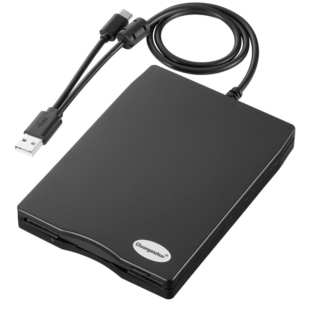 Chuanganzhuo Floppy Disk Reader 3.5 inch External USB Floppy Disk Drive Floppy Disc Reader for PC Laptop Windows 11/10 (Frosted Texture, 3.5 Inch)