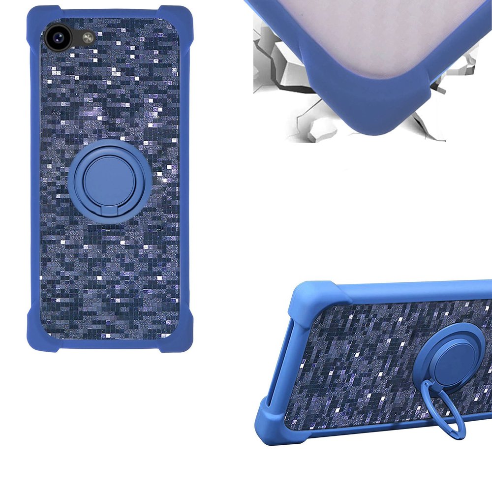 Case for Orange Sanza Touch Case Compatible with Orange Sanza Touch Phone Case PC backplane + Silicone Soft Frame Cover [360 Metal Ring, Magnetic Car Mount] TZZH-LAN