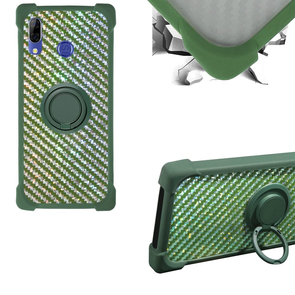Case for Spc Gen Plus Case Compatible with Spc Gen Plus Phone Case PC backplane + Silicone Soft Frame Cover [360 Metal Ring, Magnetic Car Mount] TZZH-LV