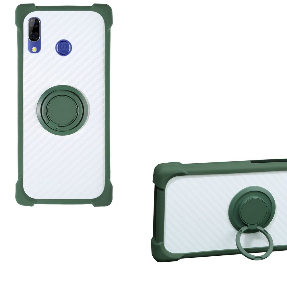 Case for Spc Gen Plus Case Compatible with Spc Gen Plus Phone Case PC backplane + Silicone Soft Frame Cover [360 Metal Ring, Magnetic Car Mount] CSKB-LV