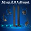 Eightwood Tri-Band WiFi 6E Antenna 6GHz 5GHz 2.4GHz RP-SMA WiFi Antenna (2-Pack) for PC Computer PCIe Card Router USB Adapter Security IP Camera view 3