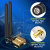 Eightwood Tri-Band WiFi 6E Antenna 6GHz 5GHz 2.4GHz RP-SMA WiFi Antenna (2-Pack) for PC Computer PCIe Card Router USB Adapter Security IP Camera view 4