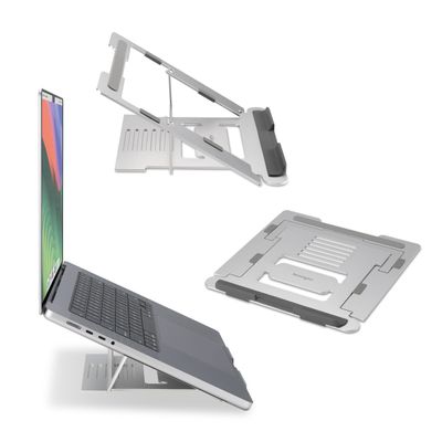 Kensington Easy Riser K50417WW Laptop Stand, Height-Adjustable and Foldable Aluminium Notebook Stand, for Screens up to 16 Inches, Ideal for Travel, Silver
