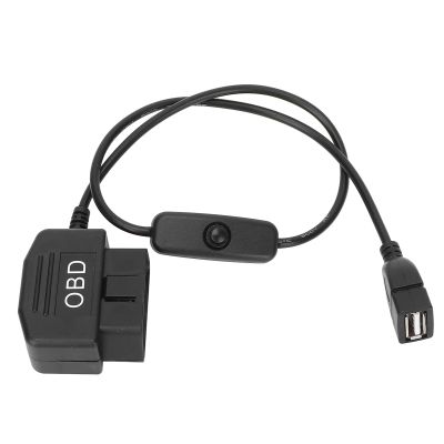 Car USB Power Charging Cable,16 Pin OBD2 Male Plug USB Power Charging Cable OBD Adapter Cable 18.9in Universal Connector Charger