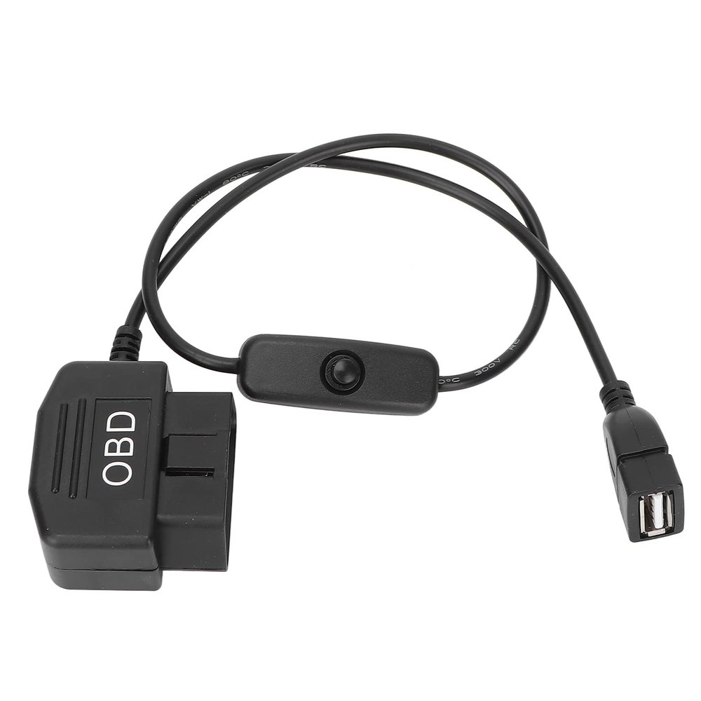 Car USB Power Charging Cable,16 Pin OBD2 Male Plug USB Power Charging Cable OBD Adapter Cable 18.9in Universal Connector Charger
