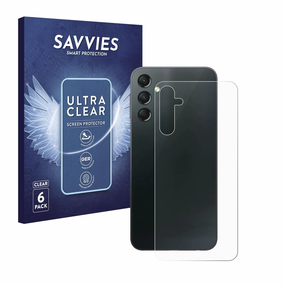 savvies Screen Protector Compatible with Samsung Galaxy A24 4G (Back) Protection Film Clear 6-Pack
