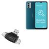 BoxWave Smart Gadget Compatible with Nokia G22 - AllReader SD Card Reader, microSD Card Reader SD Compact USB - Jet Black view 1
