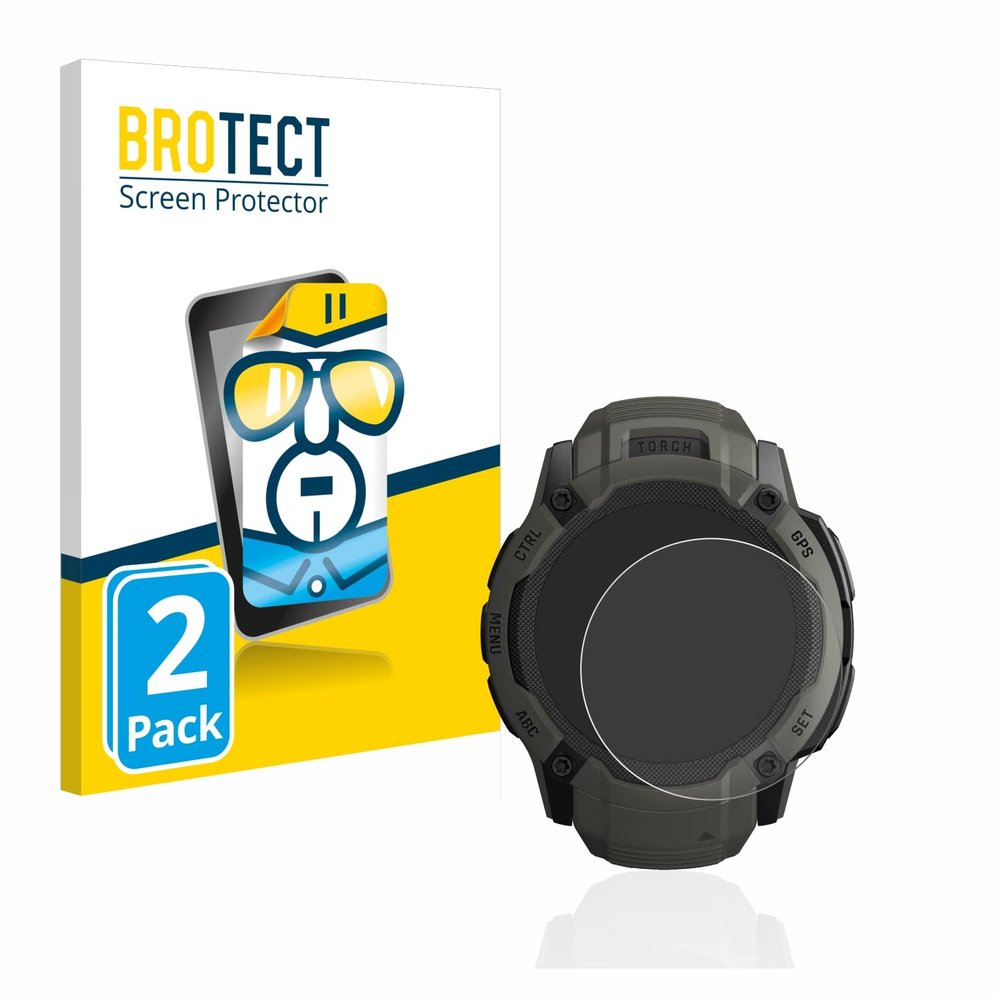 brotect 2-Pack Screen Protector Compatible with Garmin Instinct 2X Solar - HD-Clear Protection Film