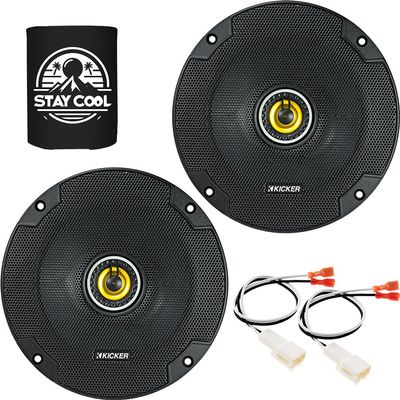 KICKER Speakers 6.5 inch for Toyota Camry (Sedan) 1992-2001 Upgrade Kit - Pair of CS Series with Harness, Coaxial 6 1/2 Car Audio Front Door Speaker CSC65, 46CSC654