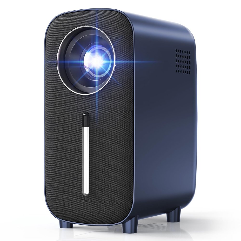 HISION Mini Bluetooth Portable 1080P Projector - 8500L Lumens, 5W Speaker, LED, Blue, USB, Bluetooth, HDMI, Remote Control