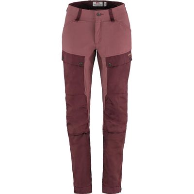 Fjllrven Keb Curved Women's Trekking Trousers - Water Resistant, Vented, Reinforced Fabric, Curved Fit - Hiking, Trekking, Port/Mesa Purple, 6 Regular