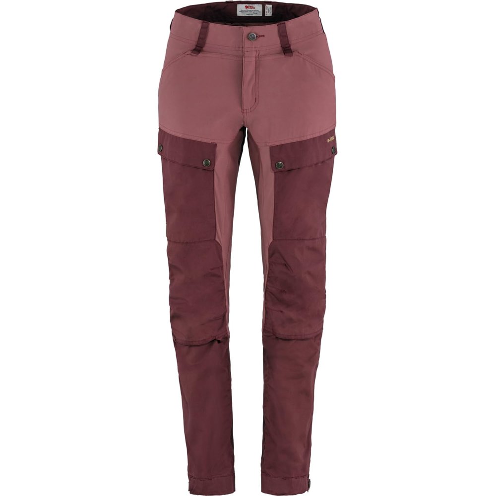 Fjllrven Keb Curved Women's Trekking Trousers - Water Resistant, Vented, Reinforced Fabric, Curved Fit - Hiking, Trekking, Port/Mesa Purple, 6 Regular