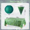 Buryeah 20 Pieces Jungle Theme Party Supplies Safari Birthday Decorations Set, 12 Animal Print Paper Lanterns, 6 Zoo Print Table Cover, 2 Animal Print Pennant Banners for Birthday Party Decor view 2