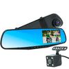 Audiotek 4.3 Dual Mirror Dash Cam, Built in DVR with G Sensor Front Rear View HD Camera Reverse Monitor Loop Recording 170 Degree Wide Angle Support 32GB Full HD 1080P view 1