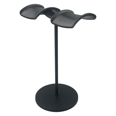 Dual Headphones Stand for Desk, Aluminum Alloy+ABS Desktop Double Gaming Headsets Holder Mount Hanger Storage Rack with Solid Base for Gamer Home Office (Black)