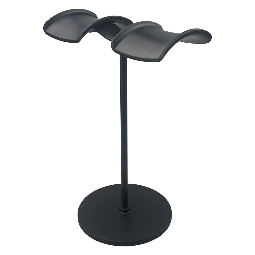 Dual Headphones Stand for Desk, Aluminum Alloy+ABS Desktop Double Gaming Headsets Holder Mount Hanger Storage Rack with Solid Base for Gamer Home Office (Black)