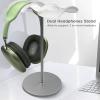 Dual Headphones Stand for Desk, Aluminum Alloy+ABS Desktop Double Gaming Headsets Holder Mount Hanger Storage Rack with Solid Base for Gamer Home Office (Black) view 2