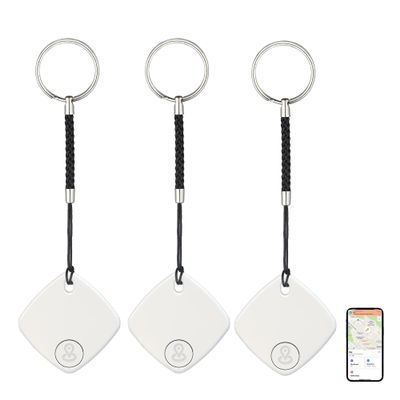 Key Finder, Bluetooth Tracker Locator, Works with Apple Find My(iOS Only), Smart tag Item Finder with Key Chain, Smart Item Locator for Keys, Bags, Luggage, Pet, Battery Included (3Pack-White)