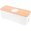 Alipis Desktop Cable Storage Box Large Round Cord Organizer for Home Office Electric Wire Management Keeps Cables Tidy and Easy to Clean Detachable Design view 1