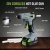 WORKPRO 20V Cordless Hot Melt Glue Gun Kit, 2.0 Ah Li-ion Battery Powered Rechargeable Full Size Hot Glue Gun, 45S Fast Preheating, Heavy Duty Wireless Glue Gun with 12 Pcs Glue Sticks for DIY & Craft view 2