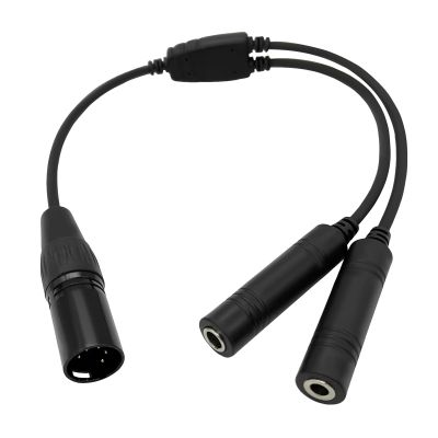 WODASEN Airbus Headset Adapter General Aviation .206 & .25 Dual Jacks GA Twin Plug to Airbus XLR 5 Pin Headset Connector Headphone Extension Cable Converter Compatible with Most Pilot Headsets