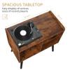 Possile Record Player Stand with Vinyl Record Storage, Mid-Century Turntable Stand for Living Room Bedroom Office, Record Player Table, Vinyl Holder Holds up to 100 Albums, Rustic Brown view 3