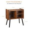 Possile Record Player Stand with Vinyl Record Storage, Mid-Century Turntable Stand for Living Room Bedroom Office, Record Player Table, Vinyl Holder Holds up to 100 Albums, Rustic Brown view 4