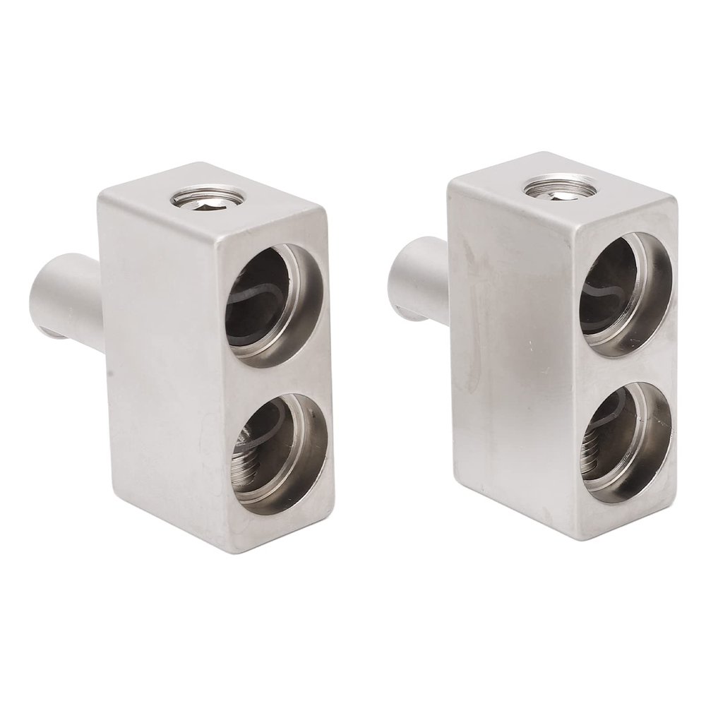Amplifier Input Reducer, 1 Pair Dual 1/0 Gauge to 1/0 Gauge Amp Input Reducer for Car Audio