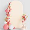 Wokceer 6.6FT Wedding Arch Cover Spandex Fitted Wedding Arch Stand Covers Round Top Chiara Arch Backdrop Cover for Birthday Party Ceremony Banquet Decoration Beige view 1