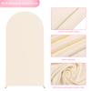 Wokceer 6.6FT Wedding Arch Cover Spandex Fitted Wedding Arch Stand Covers Round Top Chiara Arch Backdrop Cover for Birthday Party Ceremony Banquet Decoration Beige view 3
