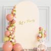 Wokceer 6.6FT Wedding Arch Cover Spandex Fitted Wedding Arch Stand Covers Round Top Chiara Arch Backdrop Cover for Birthday Party Ceremony Banquet Decoration Beige view 4