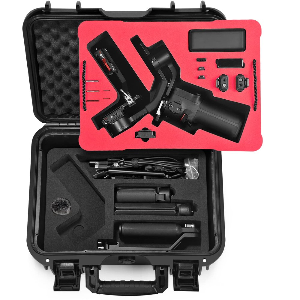 Lekufee Waterproof Hard Carrying Case for DJI RS 3 Mini, Gimbal Stabilizer, Mic 3/2/Mini (2 TX + 1 RX),& More Accessories(Case Only)