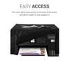 kwmobile Dust Cover Compatible with Epson EcoTank ET-2850 / EcoTank ET-2856 - Printer Case - White/Black - Travel Outline view 2
