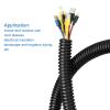 DMiotech 15.8mmx12mmx5m PP Non-Split Corrugated Tubing Indoor Outdoor for High-Temperature Automotive Harness Indoor Outdoor Wire Management view 2