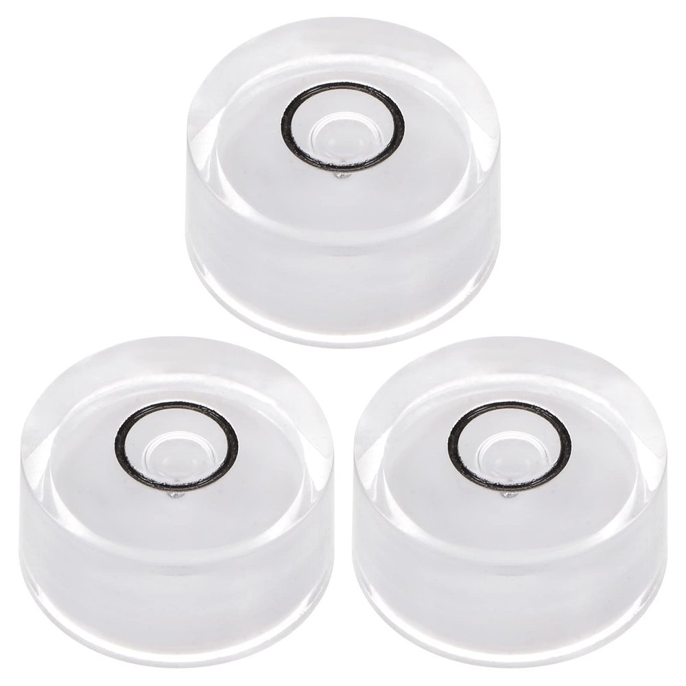 HARFINGTON 3pcs Round Bubble Level 18x9mm Mini Circular Bullseye Spirit Levels for Leveling Camera Tripod Telescope Workshop Turntable Pictures Frame, White