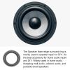 Rebower Speaker Foam Edge Surround Rings Rubber Perforated Subwoofer Rings Replacement Parts [for Repair or DIY Speaker Decoration] - 5.5 inch/Black / 2Pack view 3