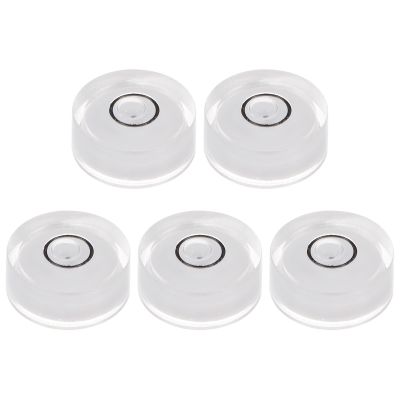 HARFINGTON 5pcs Round Bubble Level 15x6mm Mini Circular Bullseye Spirit Levels for Leveling Camera Tripod Telescope Workshop Turntable Pictures Frame, White