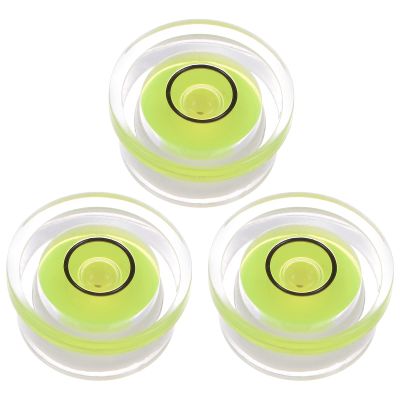 HARFINGTON 3pcs Round Bubble Level 16x7.5mm Mini Circular Bullseye Spirit Levels for Leveling Camera Tripod Telescope Workshop Turntable Pictures Frame, Lime